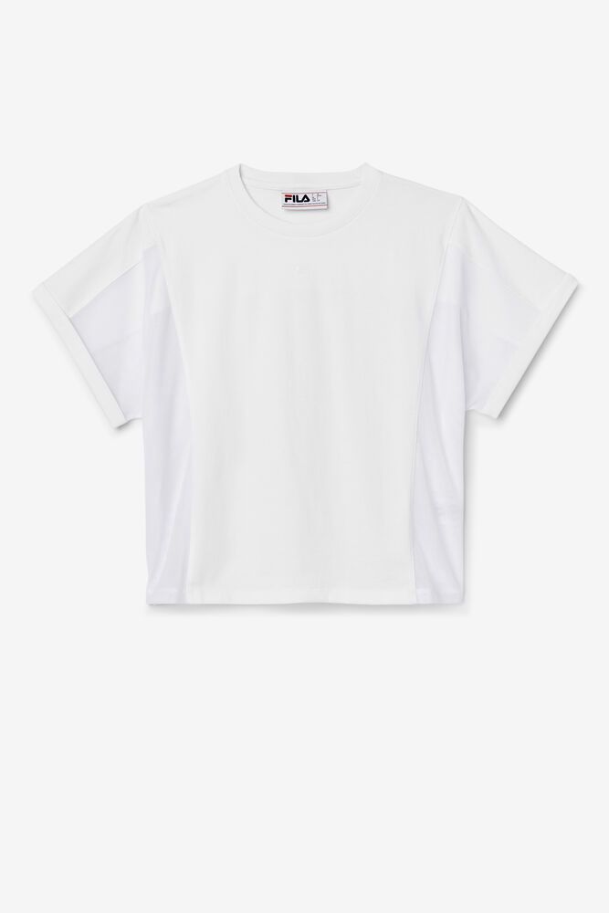 Fila T-Shirt Dame Hvide Amytis Mesh Panel UWI-213648